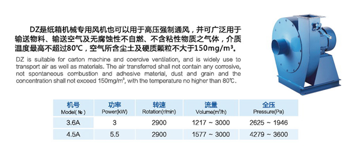 DZ型高压离心通风机